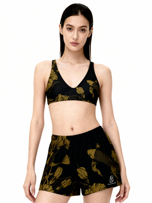 Brown Koi - Women’s Recycled Active shorts ( New descriptions Done ) copy new Bullet points