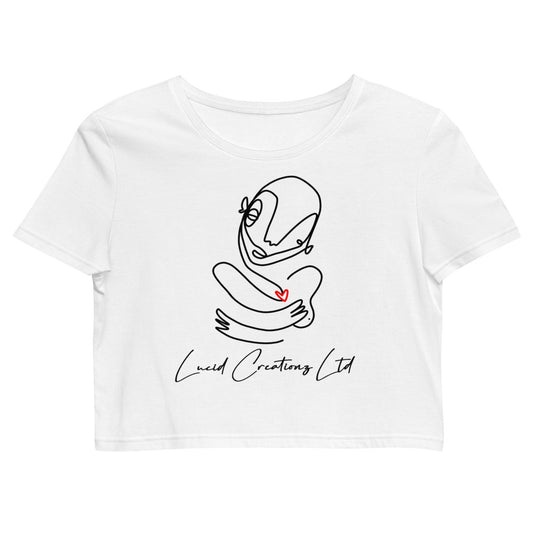 I Love You - Organic Crop Top (EU) (newcountries)-Lucid Creationz Ltd