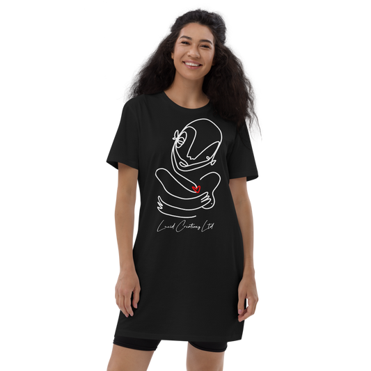 I Love You - Organic T-shirt Dress-Lucid Creationz Ltd