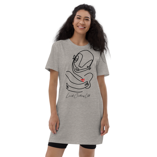 I Love You - Organic T-shirt Dress-Lucid Creationz Ltd