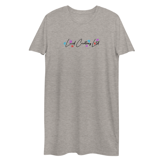 Flower Drip - Organic long t-shirt dress ( copy description ) fix design placement-Lucid Creationz Ltd