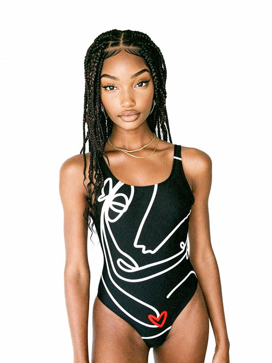 I Love you - One piece Swimsuit  Darks ( master )
